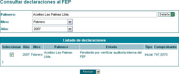 Consultar declaraciones Compensacion